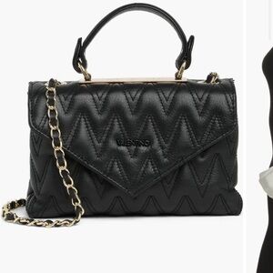Mario Valentino Lynn Logo Plate Quilted Crossbody Bag